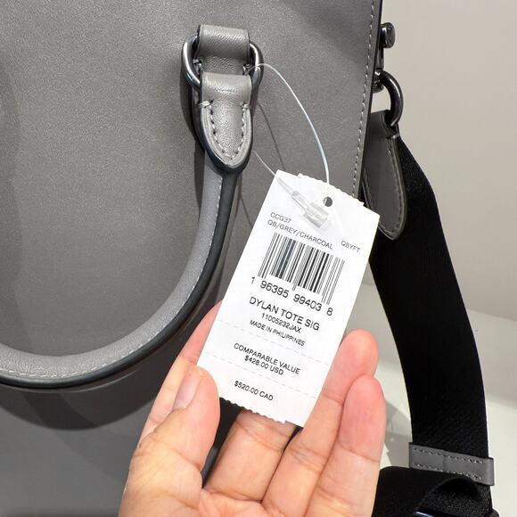 Coach Men's Dylan Tote Bag In Signature Canvas CCG37 Grey/Charcoal - Picture 4 of 12